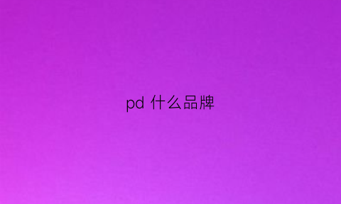 pd什么品牌(pd什么品牌)